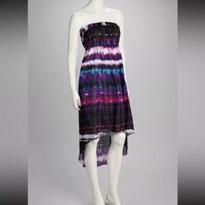 Pink Apple Size Medium Purple Tie Due Hi Lo Strapless Dress